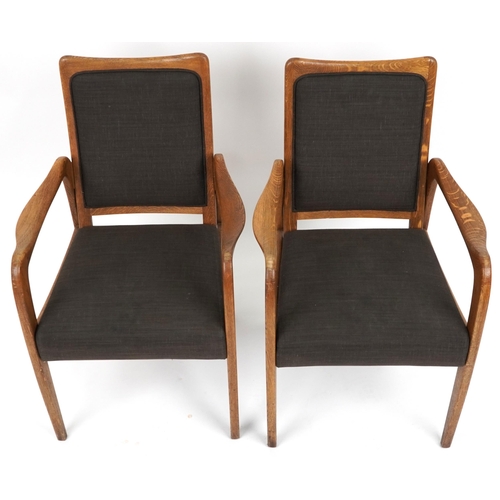 2149 - Pair of Scandinavian design hardwood armchairs, 90cm high