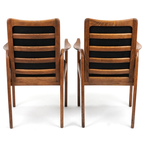 2149 - Pair of Scandinavian design hardwood armchairs, 90cm high