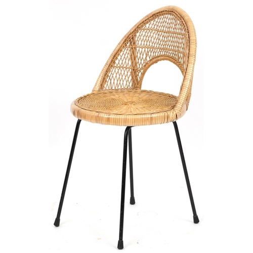 2113 - Vintage boudoir style cane chair, 80cm high