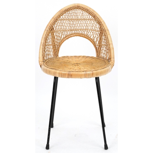 2113 - Vintage boudoir style cane chair, 80cm high