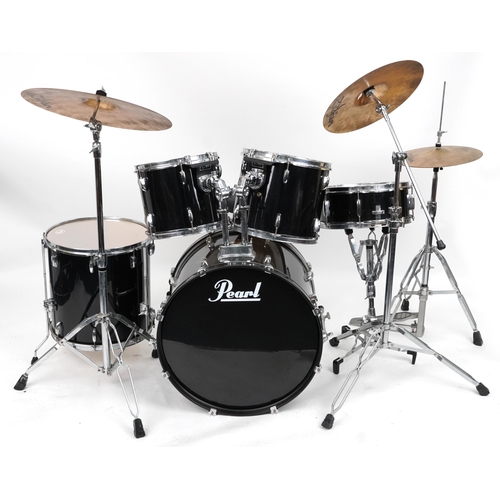 1001 - Pearl Export Drum Kit, Zildjian cymbals: 12 and 13” Toms, 16” Floor Tom, Base Drum and pedal, 14” Sn... 