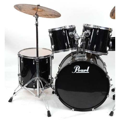 1001 - Pearl Export Drum Kit, Zildjian cymbals: 12 and 13” Toms, 16” Floor Tom, Base Drum and pedal, 14” Sn... 