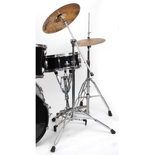 1001 - Pearl Export Drum Kit, Zildjian cymbals: 12 and 13” Toms, 16” Floor Tom, Base Drum and pedal, 14” Sn... 