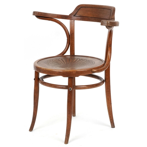 2150 - Jacob & Josef, early 20th century Austrian bentwood bistro chair, 88cm High