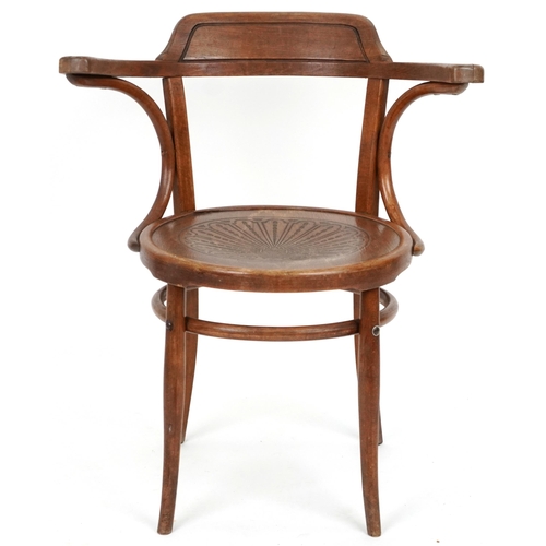 2150 - Jacob & Josef, early 20th century Austrian bentwood bistro chair, 88cm High