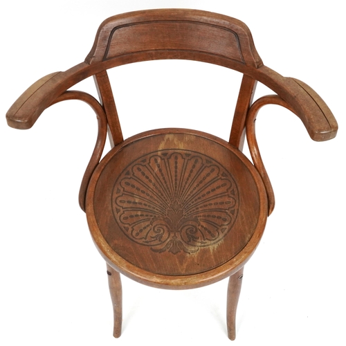 2150 - Jacob & Josef, early 20th century Austrian bentwood bistro chair, 88cm High