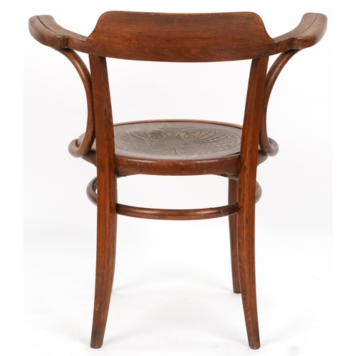 2150 - Jacob & Josef, early 20th century Austrian bentwood bistro chair, 88cm High