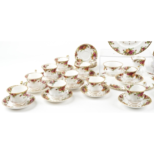 2316 - Royal Albert Old Country Roses china including various teaware, wall clock and cake tray, 35cm wide