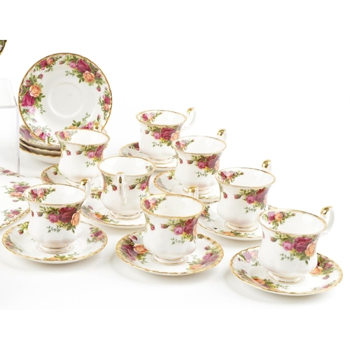 2316 - Royal Albert Old Country Roses china including various teaware, wall clock and cake tray, 35cm wide