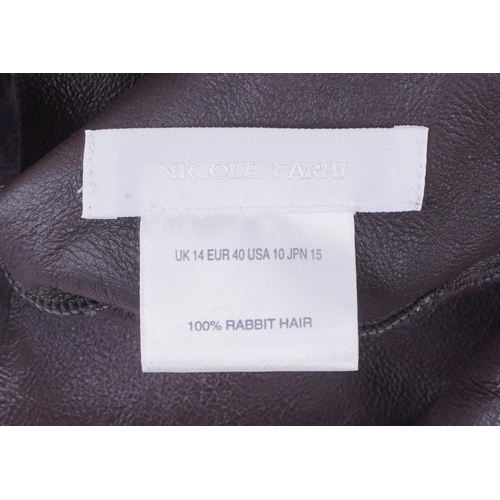 1092 - Nicole Farhi rabbit hair coat, size 14