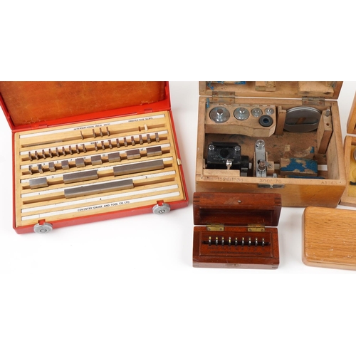 2615 - Various precision tools including Feinmesszeugfabrik micrometer and matrix gauges