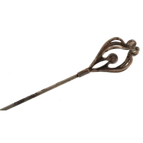 623 - Charles Horner silver hatpin, 23cm in length