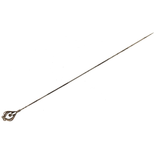 623 - Charles Horner silver hatpin, 23cm in length