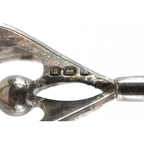 623 - Charles Horner silver hatpin, 23cm in length