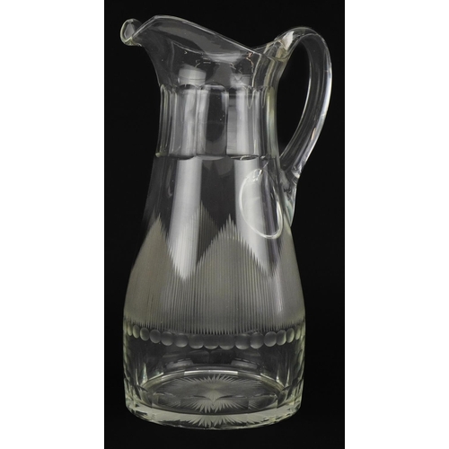 519 - Georgian cut glass water jug, 29cm high