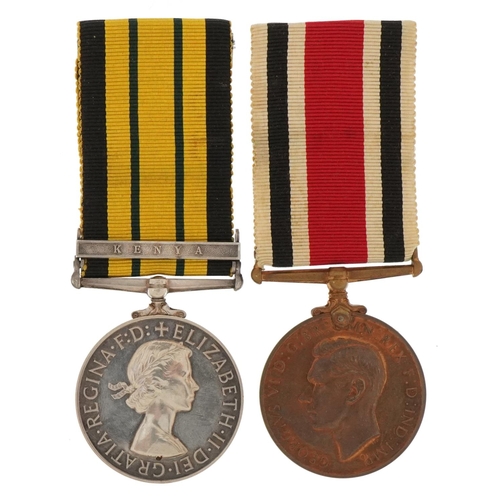 1366 - British military medals relating to the Crayford family comprising George VI Faithful Service medal ... 