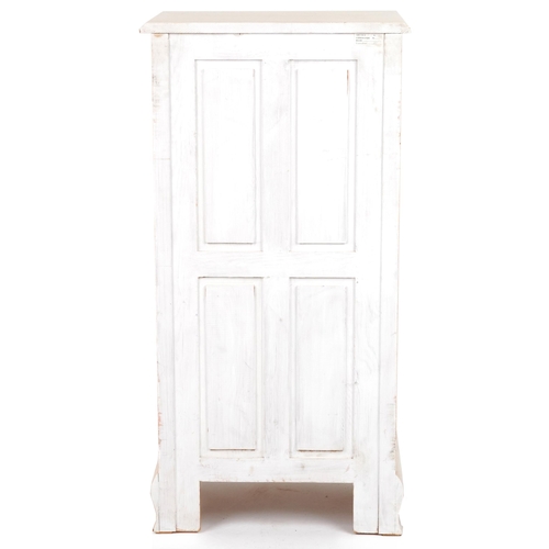 2074 - Contemporary cream painted seven drawer tallboy with brushing slides, 124cm H x 61cm W x 43cm D