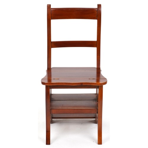 2024 - Set of metamorphic hardwood library chair/steps, 88cm high as chair