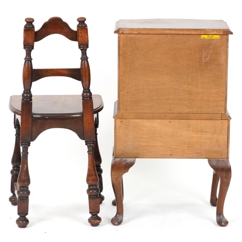 2143 - Mahogany serpentine front four drawer chest on cabriole legs and an occasional chair, the largest 79... 