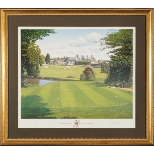 2682 - Graeme W Baxter - 18th Hole, St Pierre, pencil signed golfing interest print in colour, limited edit... 