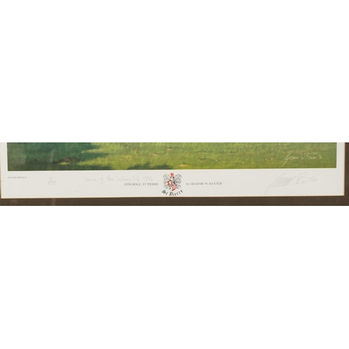 2682 - Graeme W Baxter - 18th Hole, St Pierre, pencil signed golfing interest print in colour, limited edit... 