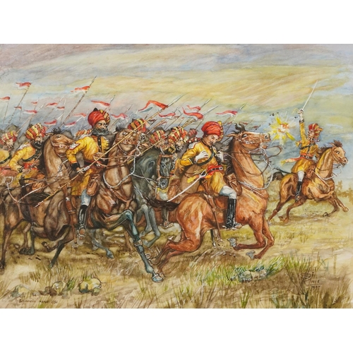 640 - R Ince - Charge of the Bengal Lancers entitled First Horse Skinner's Horse, military interest height... 