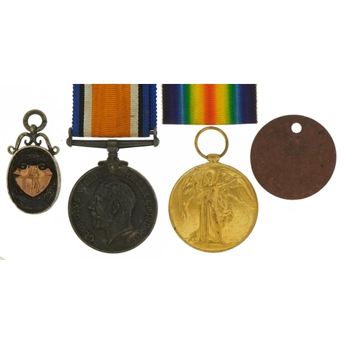 1352 - British military World War I pair with related dog tag and silver sports jewel, the pair awarded to ... 