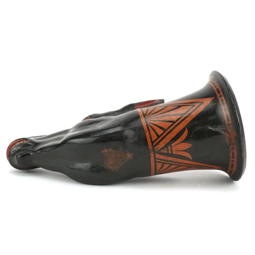 418 - Antique Apulian Red-figured Rhyton in the form of a horse head, 17cm in length