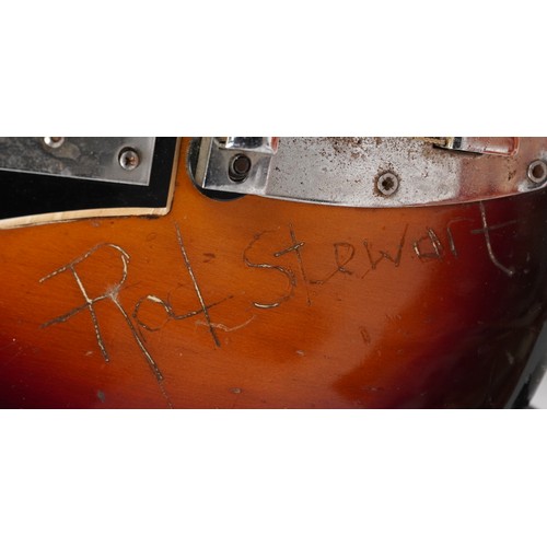 1004 - Rod Stewart interest Seamus six string electric guitar engrave Rod Stewart by Rod Stewart whilst on ... 