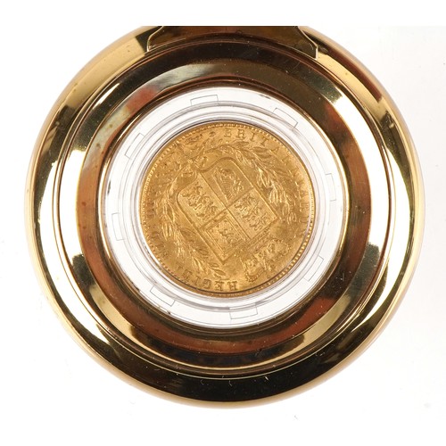 1511 - Queen Victoria 1853 gold sovereign from The Wreck of RMS Douro with box set including bottle of Bin ... 