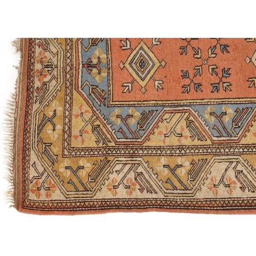 2192 - Rectangular Turkish rug having and allover repeat design, 215cm x 120cm