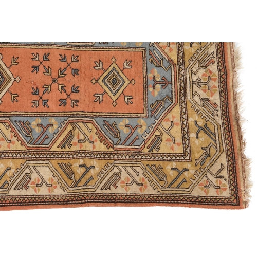 2192 - Rectangular Turkish rug having and allover repeat design, 215cm x 120cm