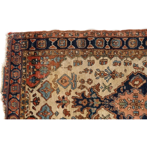 2186 - Rectangular Turkish rug with allover geometric and animal design, 200cm x 114cm