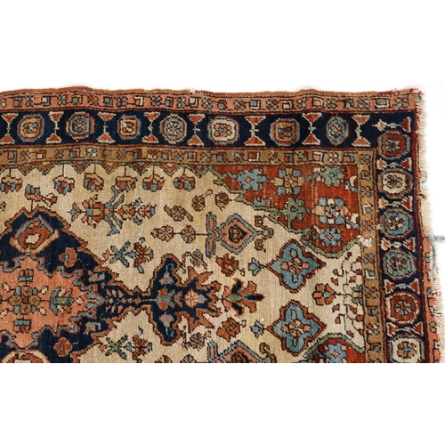 2186 - Rectangular Turkish rug with allover geometric and animal design, 200cm x 114cm