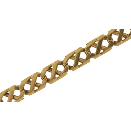 3519 - 9ct gold fancy link bracelet, 18cm in length, 7.8g