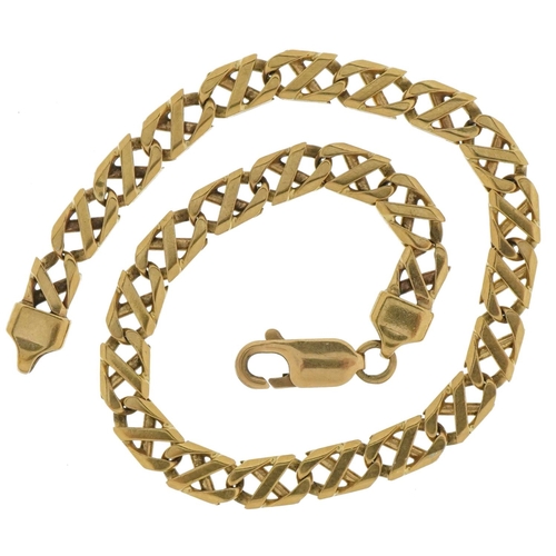 3519 - 9ct gold fancy link bracelet, 18cm in length, 7.8g