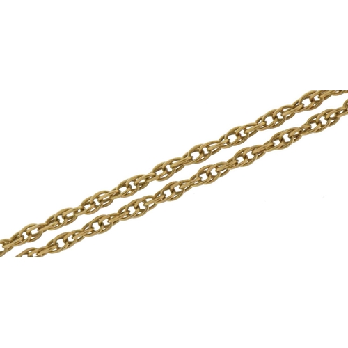 3484 - 9ct gold chain link necklace, 48cm in length, 2.2g