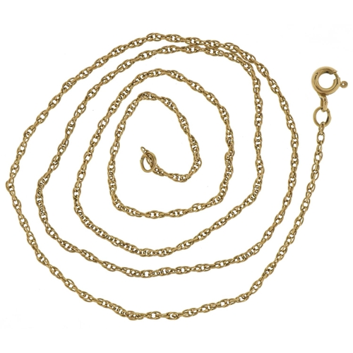 3484 - 9ct gold chain link necklace, 48cm in length, 2.2g