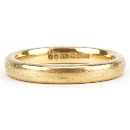 3059 - 22ct gold wedding band, size K, 4.2g