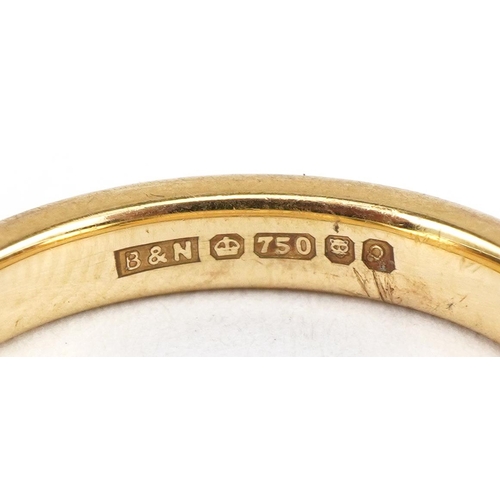 3059 - 22ct gold wedding band, size K, 4.2g