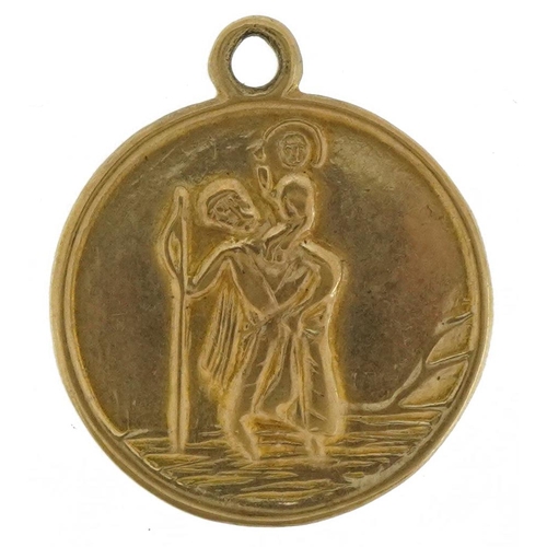 3626 - 9ct gold St Christopher pendant, 1.5cm high, 2.7g