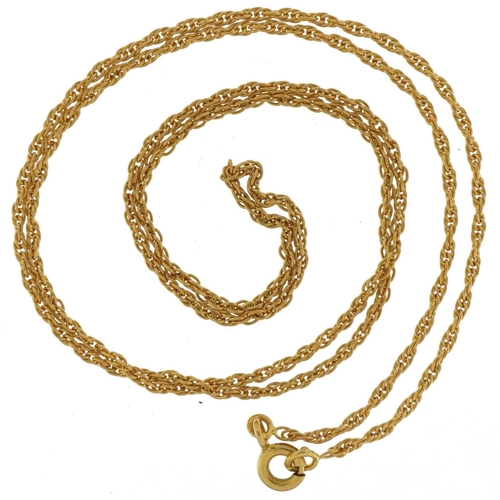 3476 - 18ct gold chain link necklace, 50cm in length, 3.9g