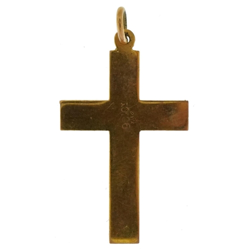 3576 - 9ct gold cross pendant, 2.8cm high, 0.8g