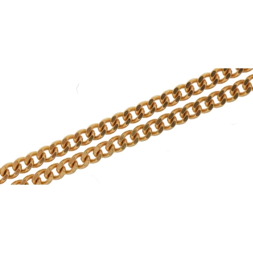 3529 - 18ct gold fine curb link necklace, 48cm in length, 5.0g