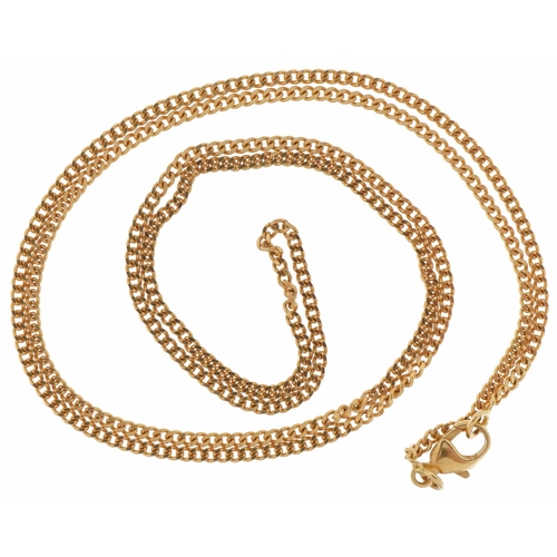 3529 - 18ct gold fine curb link necklace, 48cm in length, 5.0g