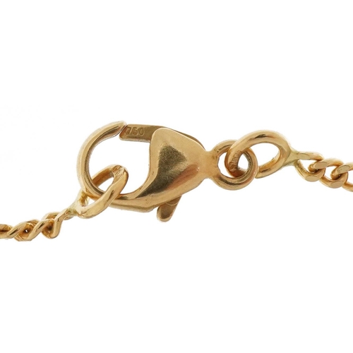 3529 - 18ct gold fine curb link necklace, 48cm in length, 5.0g