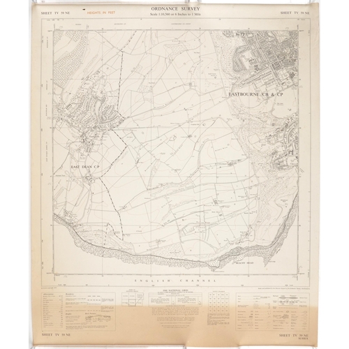 1662 - Collection of eleven maps and plans of Eastbourne and surrounding areas for 1930s and later, the lar... 