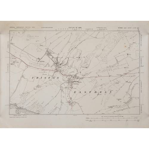 1662 - Collection of eleven maps and plans of Eastbourne and surrounding areas for 1930s and later, the lar... 