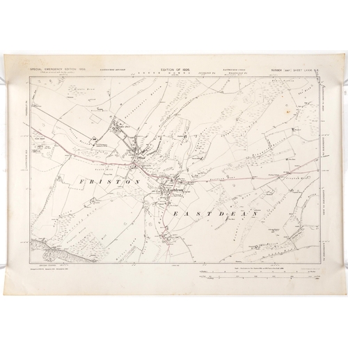 1662 - Collection of eleven maps and plans of Eastbourne and surrounding areas for 1930s and later, the lar... 