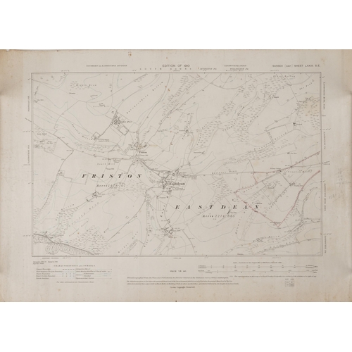 1662 - Collection of eleven maps and plans of Eastbourne and surrounding areas for 1930s and later, the lar... 